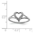 thumbnail image 2 of 925 Sterling Silver Polished Diamond Love Heart Ring Size 6 Statement Ring for Women - .10 dwt, 2 of 2