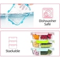 thumbnail image 5 of Divided Glass Storage Containers with Silicone Sleeve for Lunch, Glass Meal Prep Containers 2 Compartment with Lids (5 Pack, 34oz), Leak-Proof Portion Control Food Containers, Dishwasher Safe, 5 of 8