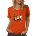 thumbnail image 1 of Dadaria Hauts pour Femmes Chemise Orange Manches Courtes T-Shirt Col Rond Été Chandail Blouses m, 1 of 5