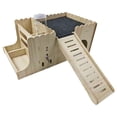 thumbnail image 4 of Casa de madera para cobayas, casita de juegos, hábitat decorativo, refugio interior resistente para cobayas enanas. Con hervidor de agua, 4 of 9
