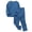 Blue, variant on Two Piece Outfit for Kids Children's Solid Color Round Neck Long Sleeve Shirt with Elastic Waist Long Pants Home Suit Set My Items in Cart