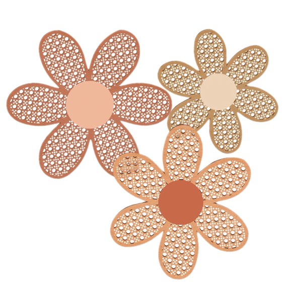 FRCOLOR  3 Pcs Flowerpot Hanging Basket Planter Wooden Daisy Wall Decor