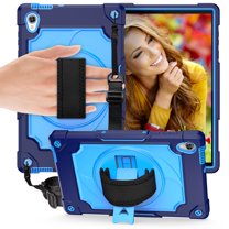 Dteck for Lenovo Tab M10 HD Case 2nd Gen 10.1 Inch 2020 with Shoulder Strap, Drop-Proof Design 360 Degree Rotating Hand Strap/Built-in Stand (TB-X306 TB-X306F TB-X306X) Protective Case,Navy Blue