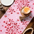 thumbnail image 3 of Valentine's Day Table Runner - 90 Inch Long Gnomes Roses Loves Romantic Watercolor Cotton and Linen Blended Dress Scarves Farmhouse Table Runner for Kitchen Dining, Coffee Table, 13" x 90", 3 of 8