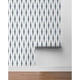 thumbnail image 4 of NextWall Navy Blue & Linen Striped Ikat Peel and Stick Wallpaper, 4 of 9