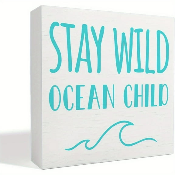 Wooden Box Sign for Beach-Themed Nursery Decor, Perfect for Decorating a Home, Bedroom, Or Bathroom. Ideal for Ocean And Coastal-Themed Rooms, Suitable As Gifts for Both Girls And Boys