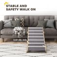 thumbnail image 4 of Foldable Dog Ramp for Couch & Car - Natural Wood Pet Stairs, Adjustable 14-20" Height - Gentle Support for Senior & Small to Large Dogs, 4 of 7