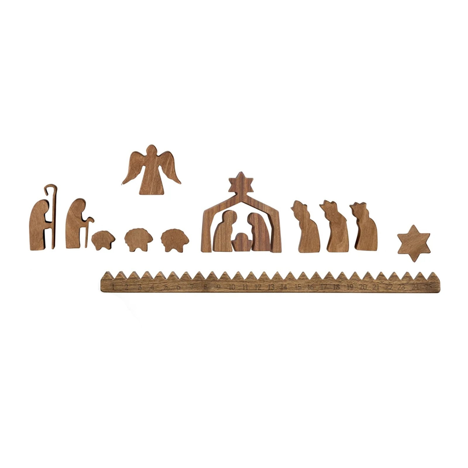 Randolph Wooden Nativity Scene Advent Calendar, Nativity Sets Christmas