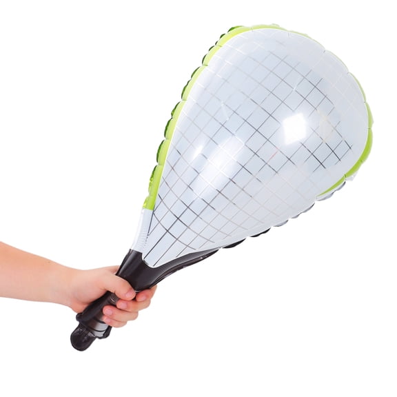 WEUVEB Inflatable Tennis Racket Balloons, Assorted Color, Aluminum Film, Easy Seal, Home Party Decor