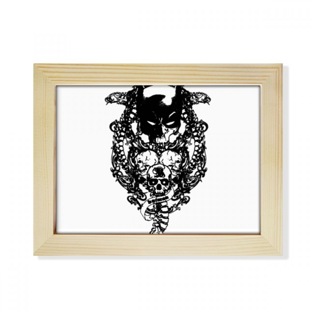 Pirate Skeleton decoration patron Escritorio de madera Arte Pintura 6x8 pulgadas marco de foto foto