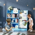 thumbnail image 7 of Hironpal Wooden Children bookcase Kids Bookshelf, 4 Tier Storage Book Rack and Five Layer Sling Bookshelf for Living room,Playroom,Blue, 7 of 7