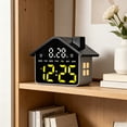 thumbnail image 6 of Battery Operated Digital House-Shaped Alarm Clock with Date,Day Of Week,Modern Aesthetic, Cute Small Desk Clock for Bedside Table, Bedroom Yellow, 6 of 6