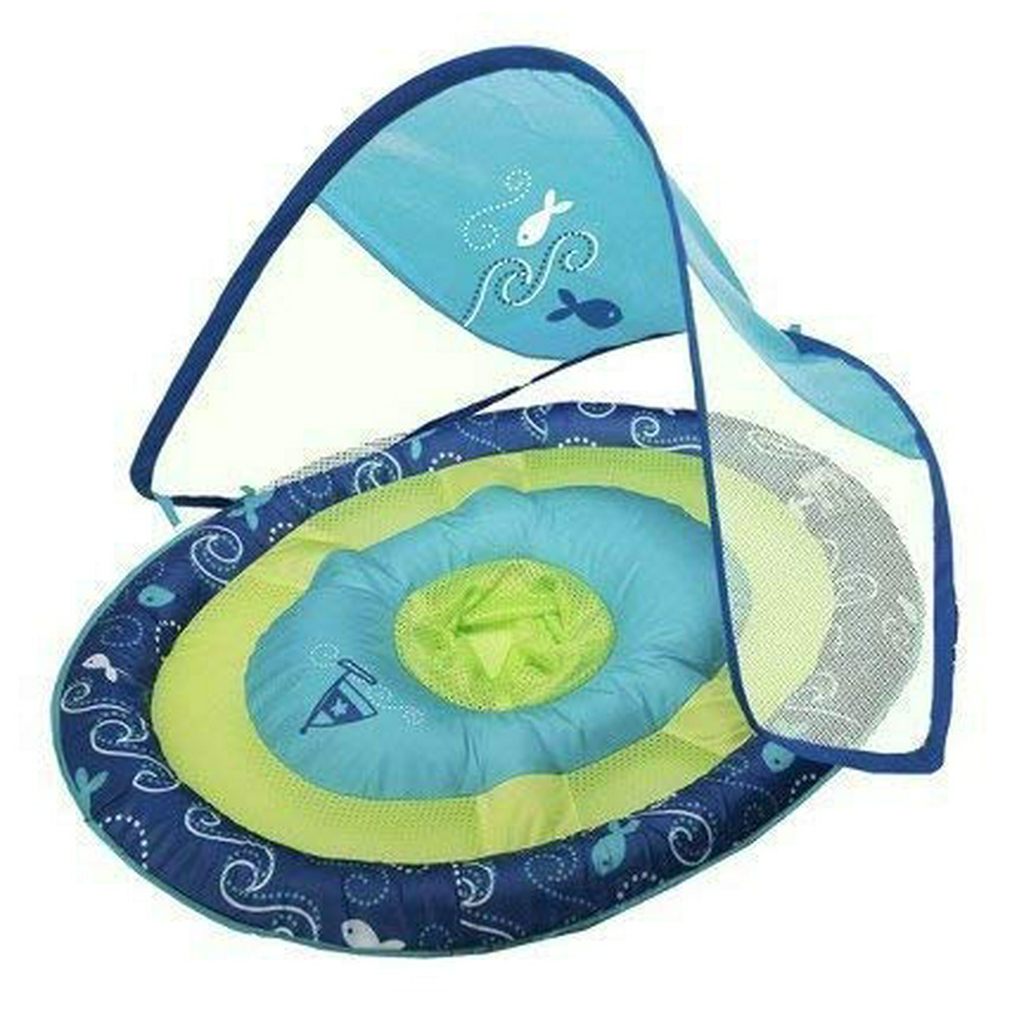 SwimWays Baby Spring Float Sun canopy - Teal and Lime (Sail Boat and Fish)  | Walmart Canada