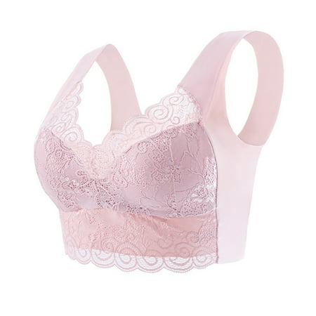 

Ladies Bras Elegant Soft Gather Plus Size Lace Without Steel Ring To Fix One Cup Seamless Sleepwear Comfortable Wireless Lightly Lined Bra