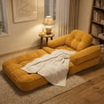 thumbnail image 2 of Leumius 70" Folding Sofa Bed,Convertible Single Sofa Bed with Armrest,2-in-1 Corduroy Boneless Foldable Bed with Pillows for Bedroom, Living Room, Homestay, Game Room,Yellow, 2 of 12