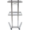thumbnail image 3 of MONIPA 2-Tier Cart Trolley Tray, Foldable Metal Rolling Trolley with 4 Swivel Casters Load 44 lb, Tattoo Shop Collapsible Utility Carts Stainless Steel Salon Storage Stand (Silver), 3 of 14