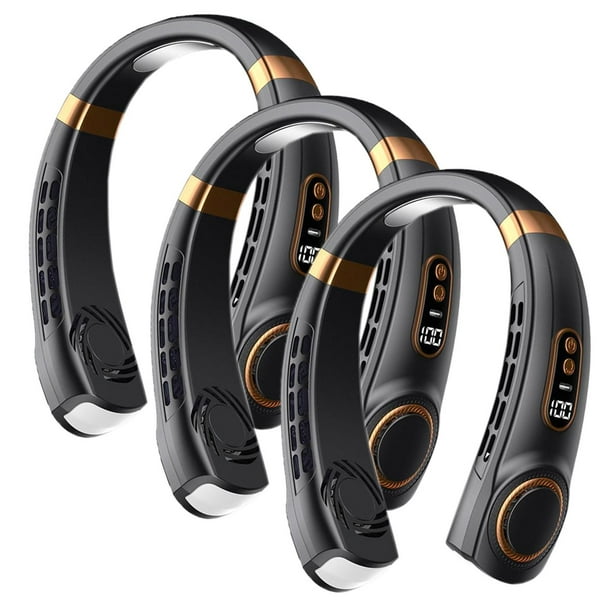 Ventiladores Xiaomi Compatible BreezyFlowBlack 3Pzas Negro 3.7W 5 Velocidades Plástico ABS/PC Ventilador de Cuello.