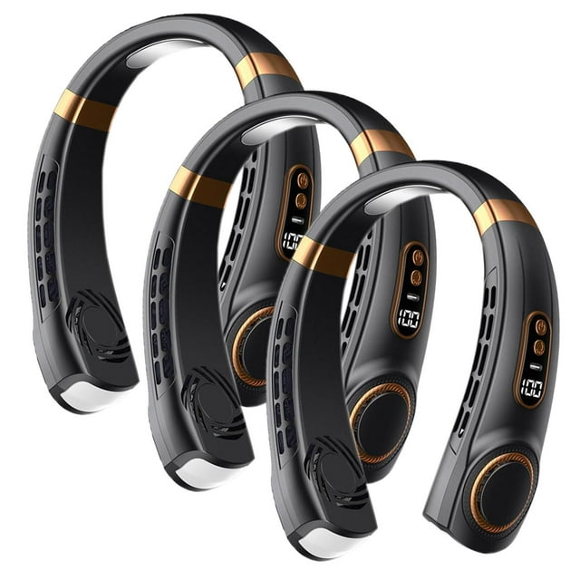Ventiladores Xiaomi Compatible BreezyFlowBlack 3Pzas Negro 3.7W 5 Velocidades Plástico ABS/PC Ventilador de Cuello.