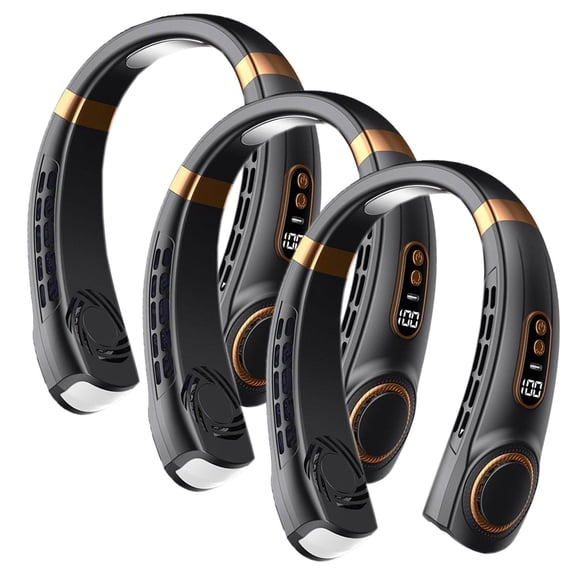 Ventiladores Xiaomi Compatible BreezyFlowBlack 3Pzas Negro 3.7W 5 Velocidades Plástico ABS/PC Ventilador de Cuello.