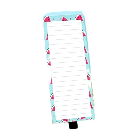 Magnet Notepads Reminders on Fridge, Fruit Print Notepads Lined Writing Pad with Elastic Pen Holder for Grocery List