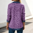 thumbnail image 4 of Leopard Print Denim Jacket For Long Sleeve Casual Button Up Coat With Relaxed Fit For Autumn Streetwear Outerwear, 4 of 8