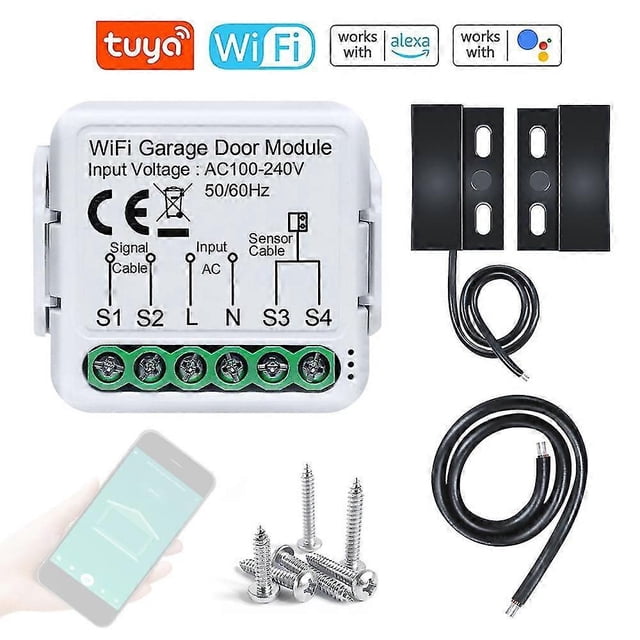 Tuya WiFi Garage Door Opener Controller Mobilephone Remotely APP Control Compatible with Alexa Googl