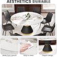 thumbnail image 4 of Artificial Stone Round Dining Table | Can Be Used for Years in Family Dining | Black Carbon Steel Base for Stability | Keeps Clean with Simple Wiping, 4 of 6