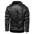 thumbnail image 2 of Veste en Faux Cuir pour Hommes Veste Aviateur Bomber Sherpa, 2 of 5