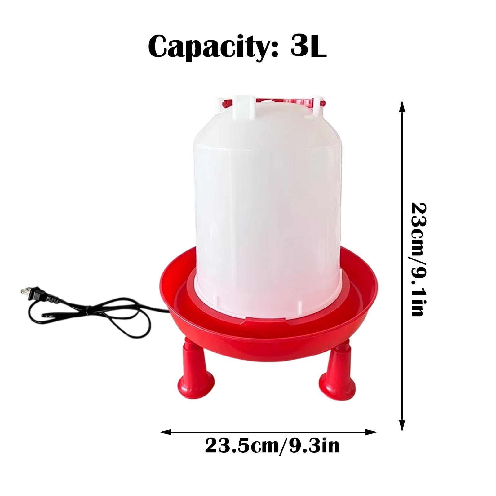 Outdoor Heated Chicken Waterer Poultry Bath Drinking Water Heating Poultry Feeder Heating Hood Machine Hanging Indoor Outside Home Garden Presents For Poultry Lovers