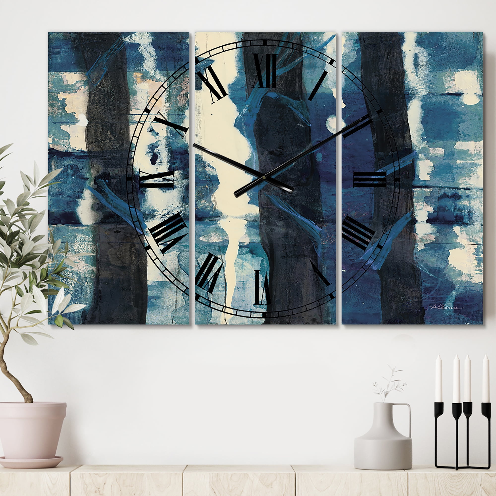 Designart 'Deep Woods II Indigo' Traditional Wall Clock