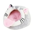 thumbnail image 2 of Visland Hamster Bed, Fashion Cute Cartoon Elk Bear Cat Design Soft Flannel Winter Warm Universal Nest House Cage Accessory for Small Animals Ferret Chincilla Guinea Squirrel, 2 of 7
