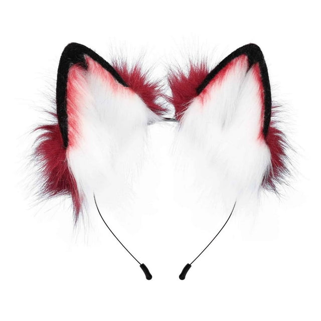 Aocisk Handmade Wolf Ears Headband for Party Unique Accessories for Festivals and Events RD2 One Size