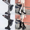 thumbnail image 3 of Female Leg Warmers Side Zipper Foot Cover Boot Socks Ribbed Knitted Gothic Punk Solid Color Women Student Knee High Foot Cover A-coffee One Size, 3 of 6
