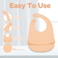 thumbnail image 4 of BabyX Silicone Baby Starter Kit, 5 Pieces First Feeding Set, Including Training Spoon, Fork, Cup, Bib and Bear Shaped Bowl (Peach), BPA-Free, Baby Utensils Supplies, Microwave/Dishwasher Safe, 4 of 6