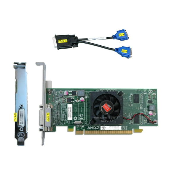 Epic IT Service AMD Radeon HD 7350 512MB Graphics Card (Full Size Bracket, Dual VGA), fits Normal Size Computer only, UEFI Boot up Ready, Supports Windows Vista, 7, 8, 8.1, 10 and 11