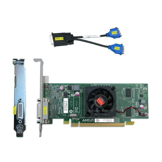 Epic IT Service AMD Radeon HD 7350 512MB Graphics Card (Full Size Bracket, Dual VGA), fits Normal Size Computer only, UEFI Boot up Ready, Supports Windows Vista, 7, 8, 8.1, 10 and 11