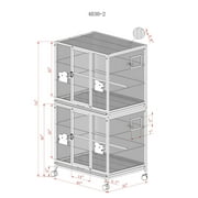 A and E Cage Co. 40X30 Double Stack Breeder Cage - Black