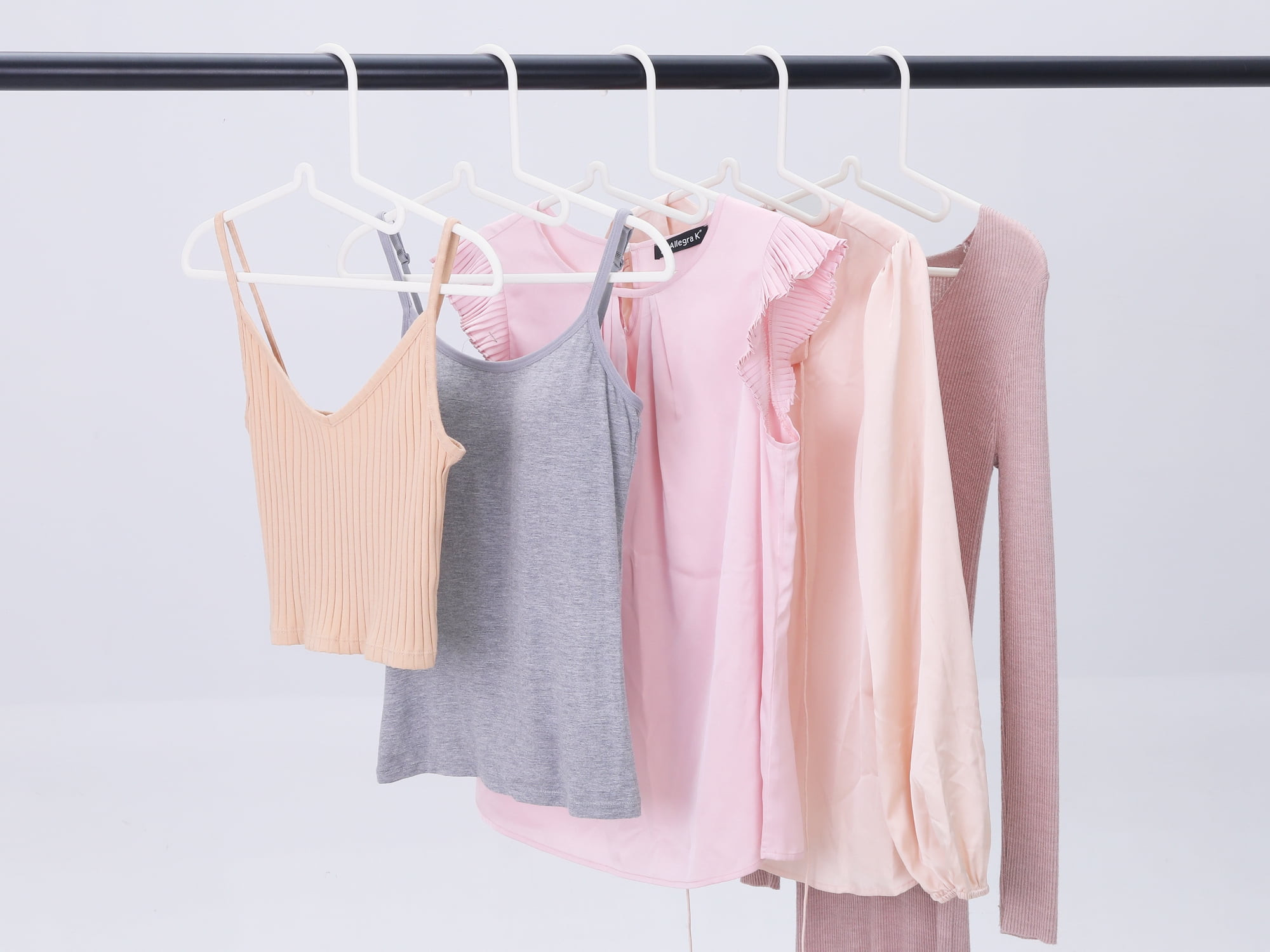 Unique Bargains Clothes Hangers Plastic Space Saving Hangers for Closet 20 Pcs White