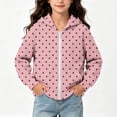 thumbnail image 6 of Maqroz Girls Polka Dots Jackets Cute Print Hoodie Jacket Long Sleeve Zip Up Casual Fall Winter Trendy Outerwear with Pockets Pink,10-11 Years, 6 of 7