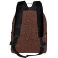 thumbnail image 3 of Lsque Dark Brown Glitter Pattern Backpack – School Travel Canvas Daypack with Ergonomic Padded Straps, Multiple Compartments & Leather Handle, 3 of 5