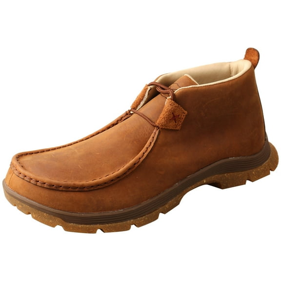 TWISTED X Men's Chukka Oblique Toe, Color: Oiled Saddle, Size: 10, Width: M (MFS0003-M-10)