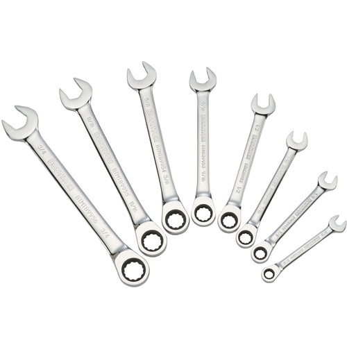 BOSTITCH BTMT72269 8Piece Combination Ratcheting Wrench SetSAE (Anti