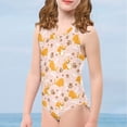 thumbnail image 3 of SEANATIVE Corgi Paws One-Piece Swimsuit Comfortable Kids Cover Ups for Swimwear Girls Leisure V Neck Beach Bathing Suit Size 11-12 Years, 3 of 7