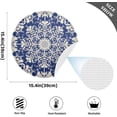 thumbnail image 6 of Blue Flower Round Placemat Set of 4, Non-Slip Heat Resistant & Waterproof Plate Pads for Dinner Table Table Placemats, 15.4 in Home Decor, 6 of 6