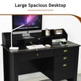 thumbnail image 4 of Catrimown Computer Desk, 47.5 in Desk with 4 Drawers, Home Office Desk with Monitor Stand, Matte Black, 4 of 7