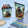 thumbnail image 5 of Lsque Forest Meditating Gorilla Pattern Telescopic Pencil Bag Pen Holder Stationery Case, Stand-up Retractable Transformer Bag Organizer, 5 of 6