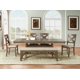 Roundhill Furniture Raven Wood 6-Piece Dining Set, Extendable Trestle ...