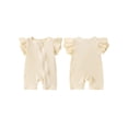 thumbnail image 2 of Suealasg Baby Girls Summer Jumpsuit Casual Solid Color Ribbed Short Sleeve Romper 0-18 Months Newborn Cute One Piece Clothes, 2 of 9