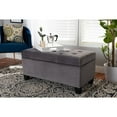 thumbnail image 5 of Baxton Studio Michaela Modern and Contemporary Grey Velvet Fabric Upholstered Storage Ottoman, 5 of 5