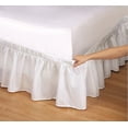 thumbnail image 1 of Jinsinto Wrap Around Bed Skirts with Split Corners for Queen Beds 18" Drop, White Elastic Dust Ruffles Easy Fit, 1 of 5